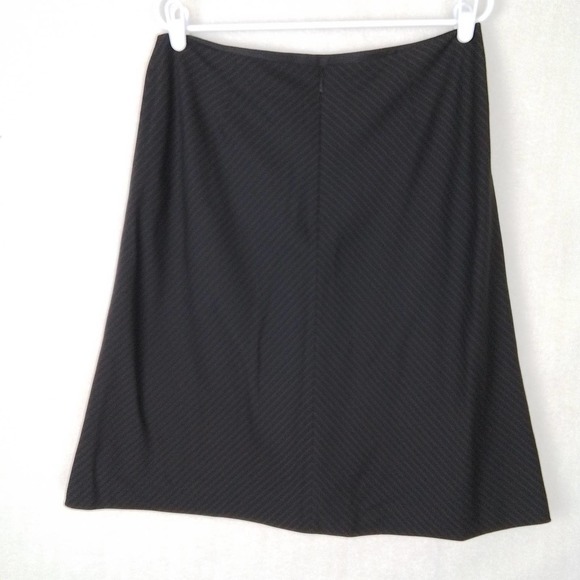Ann Taylor Virgin Wool Lined Career Skirt Size 12 in Brown w/ Pinstripes - Picture 2 of 12